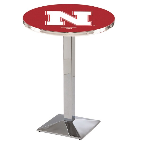 42" Chrome Nebraska Pub Table